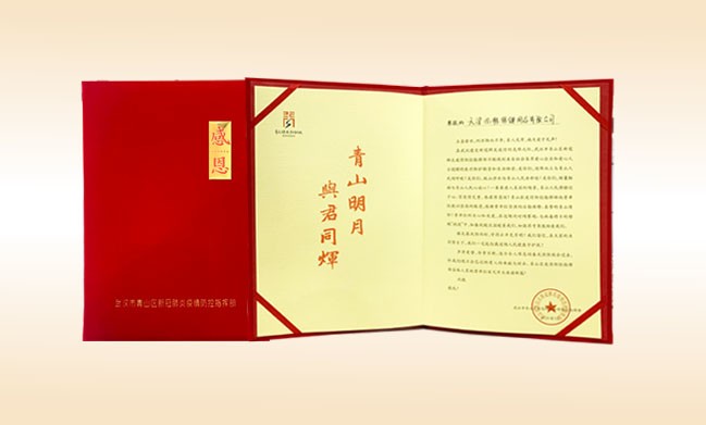 2020年3月-乐竞（中国）公司荣获-武汉市青山区新冠肺炎疫情防控指挥部颁发的荣誉证书